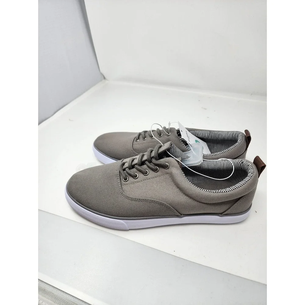 Goodfellow & Co Mens Low Top Lace Up Sneakers Gray Canvas Casual Size 9.5